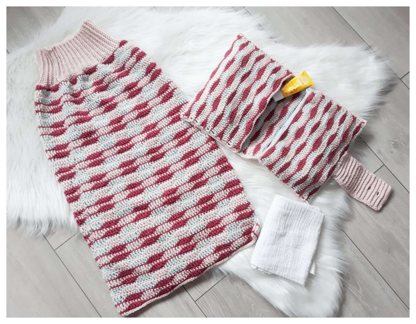 Blog-Inhaltsbild für 'Wickeltasche und Schlafsack, kostenlose Häkelanleitung'